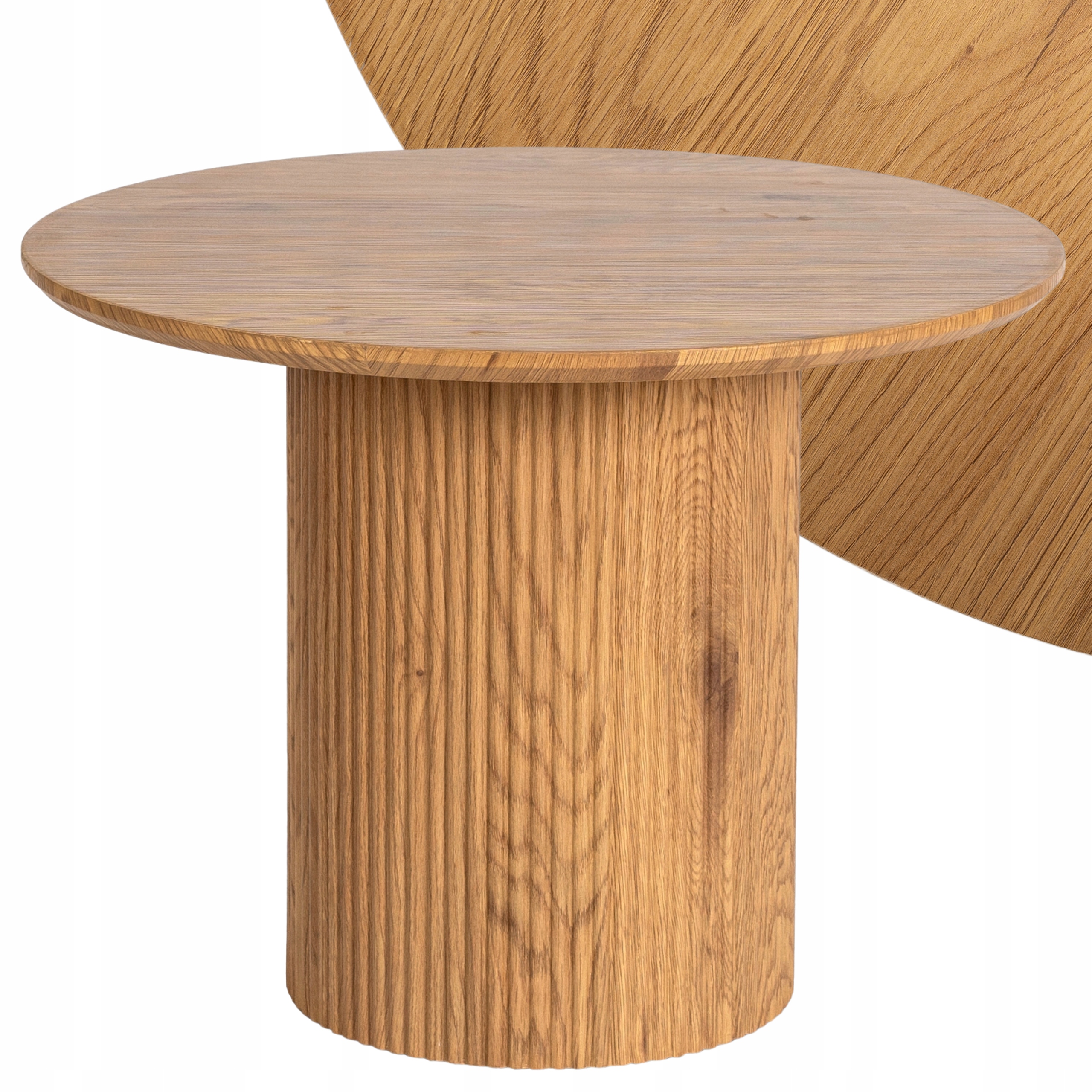 Konferenční stolek Kulatý Malý dub Lamel Loft Moderní kulatá lavice Maylin