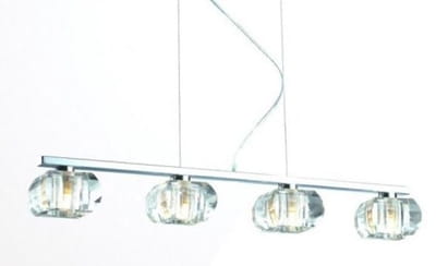 Lampa wisząca na listwie ze szklanymi przezroczystymi kloszami 4*G9 Azzardo