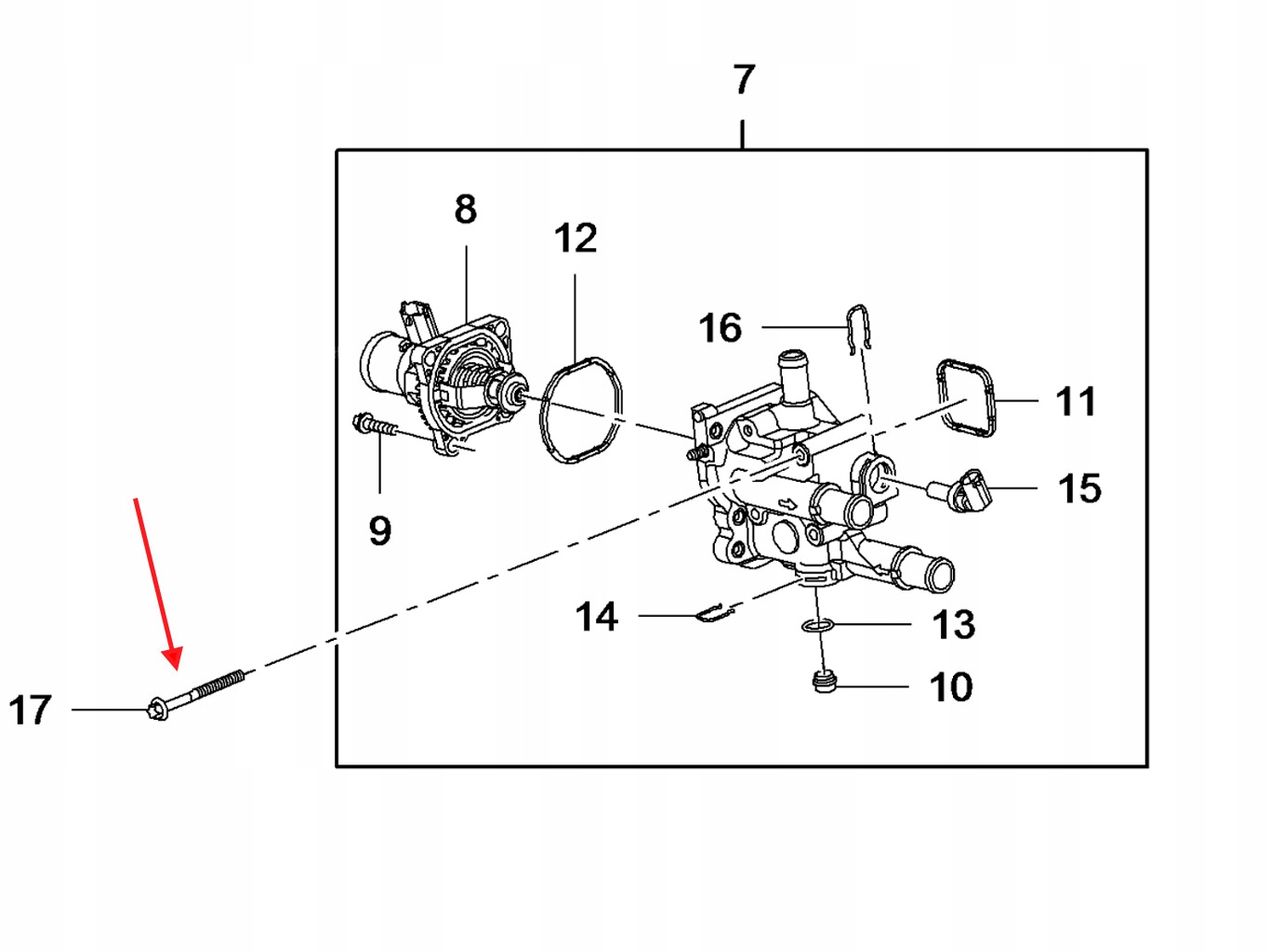ŚRUBY OBUDOWY TERMOSTATU OPEL ASTRA G H J 1.6 1.8 Numer katalogowy części Opel 2005136