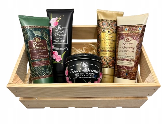 Zestaw Prezentowy Włoskich Kosmetyków Tesori dOriente W Drewnianej Skrzynce