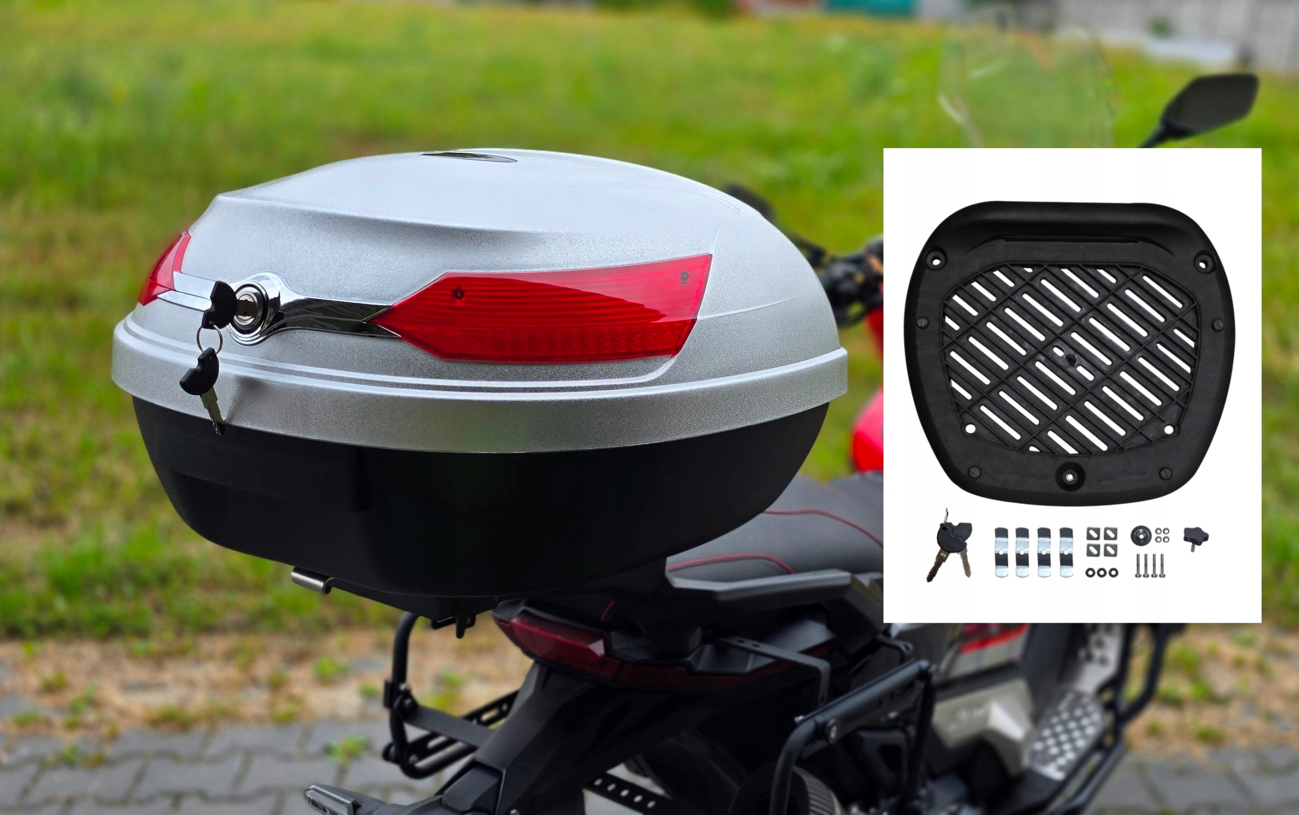 Centrální Motocyklový Kufr TopX 51L Lyon 2xKASK Kawasaki Z900 Versys ER6