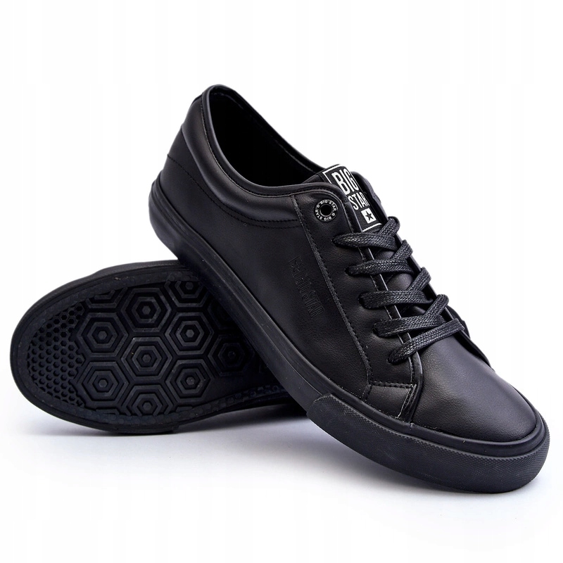 Pánské Tenisky Z Eko Kůže Černé Big Star JJ174234 41