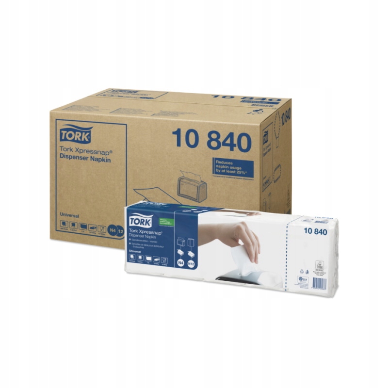 

Tork 10840 Serwetki dyspenserowe, białe, N4