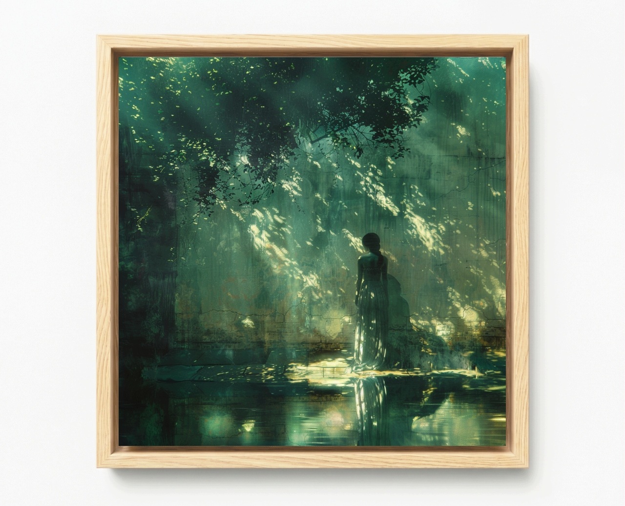 Obraz Rám Americká Krabička Žena Dívka Procházka Zahrada Zeleň 40x40