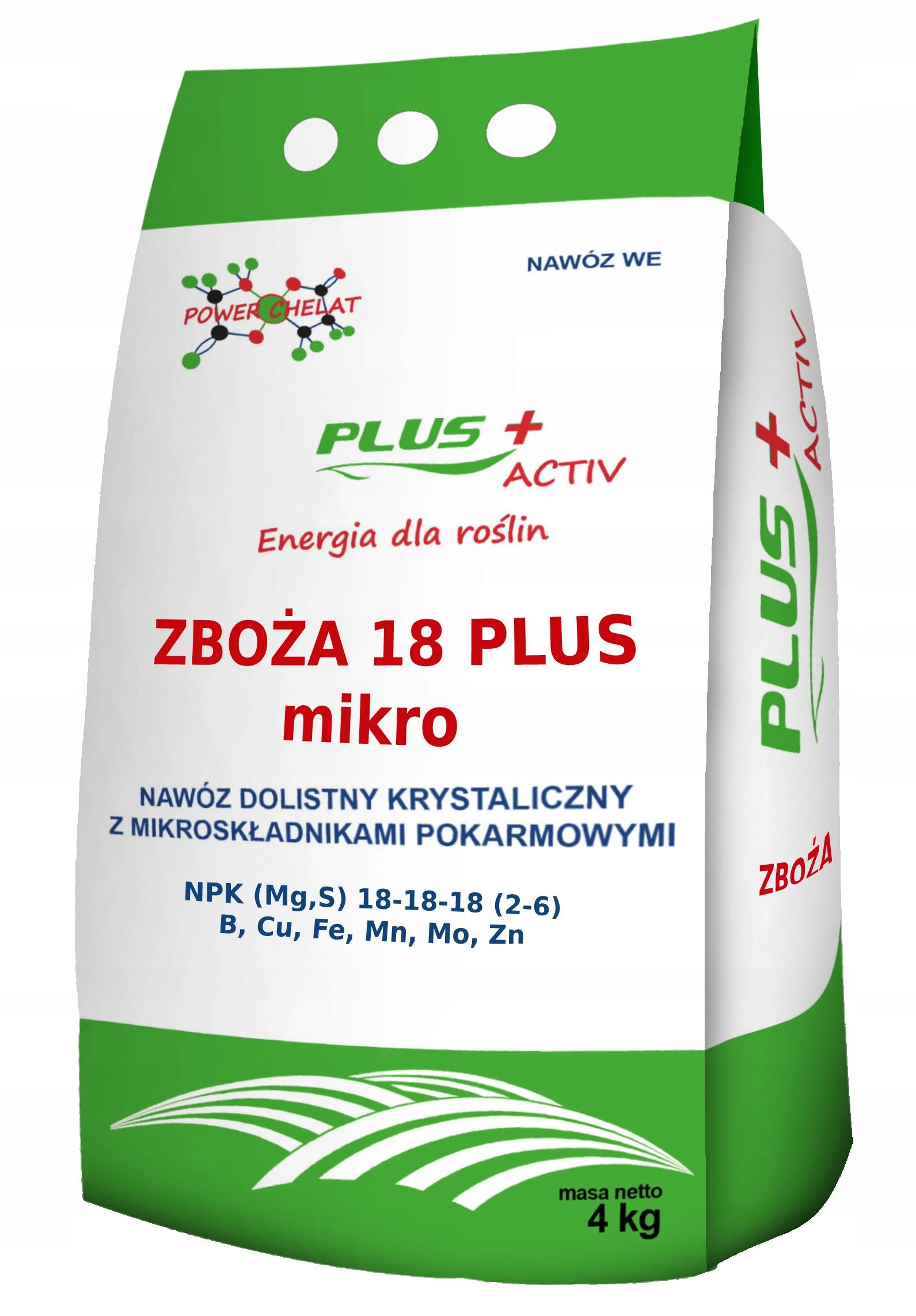 

Plus Activ Zboża 18 Plus Mikro 4kg nawóz dolistny