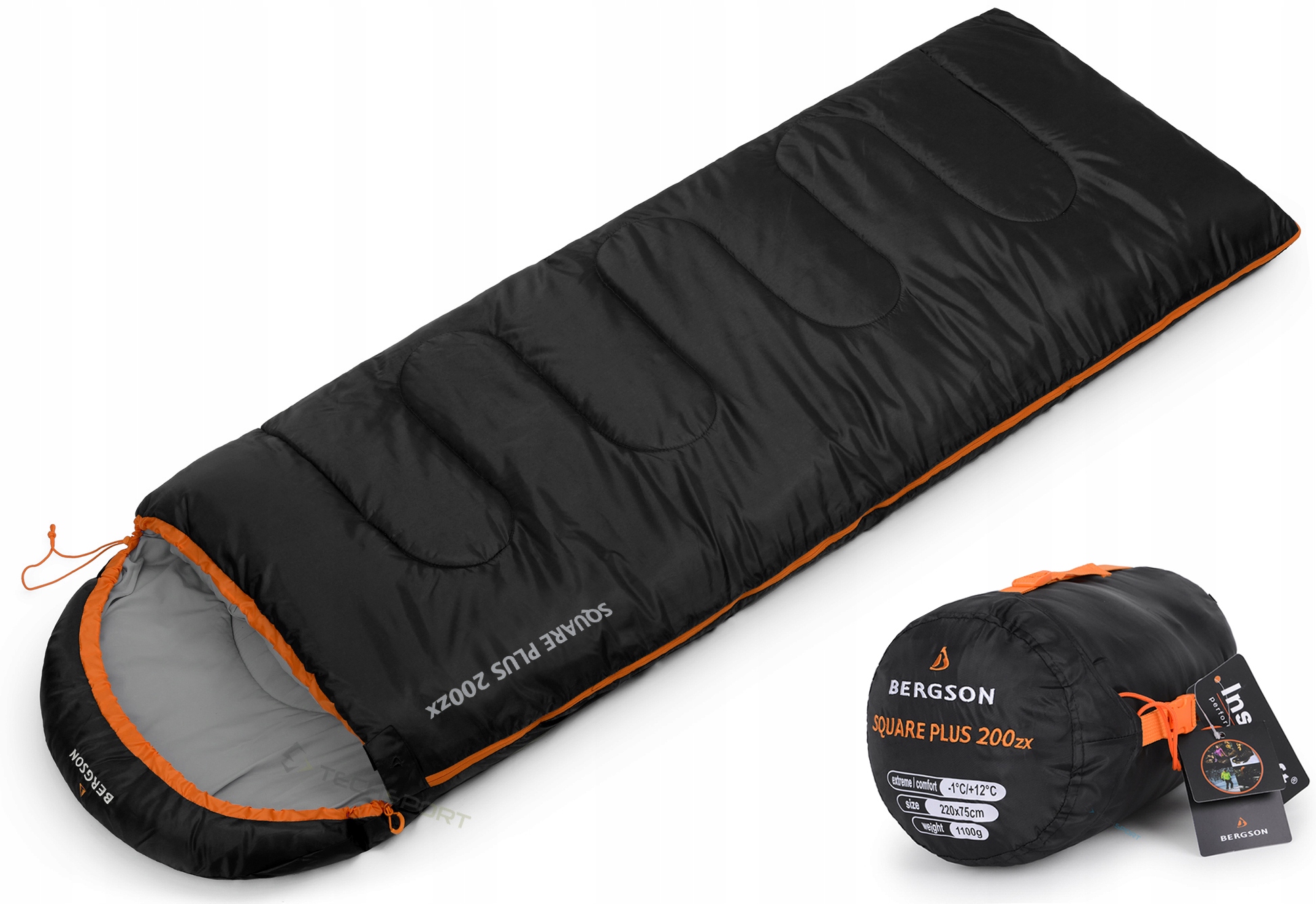 Markowy Śpiwór 2W1 Bergson Square Plus Zx Do -1st! Idealny Do Łączenia