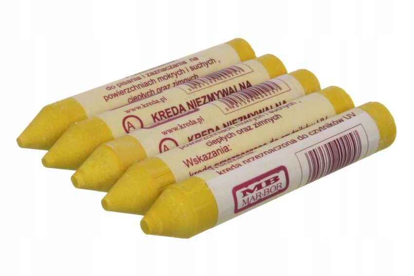 

5x Kreda techniczna budowlana niezmywalna A2 żółta