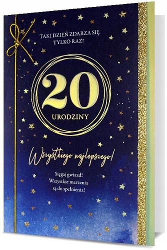 

Prezent na 20 urodziny Kartka z życzeniami H2609