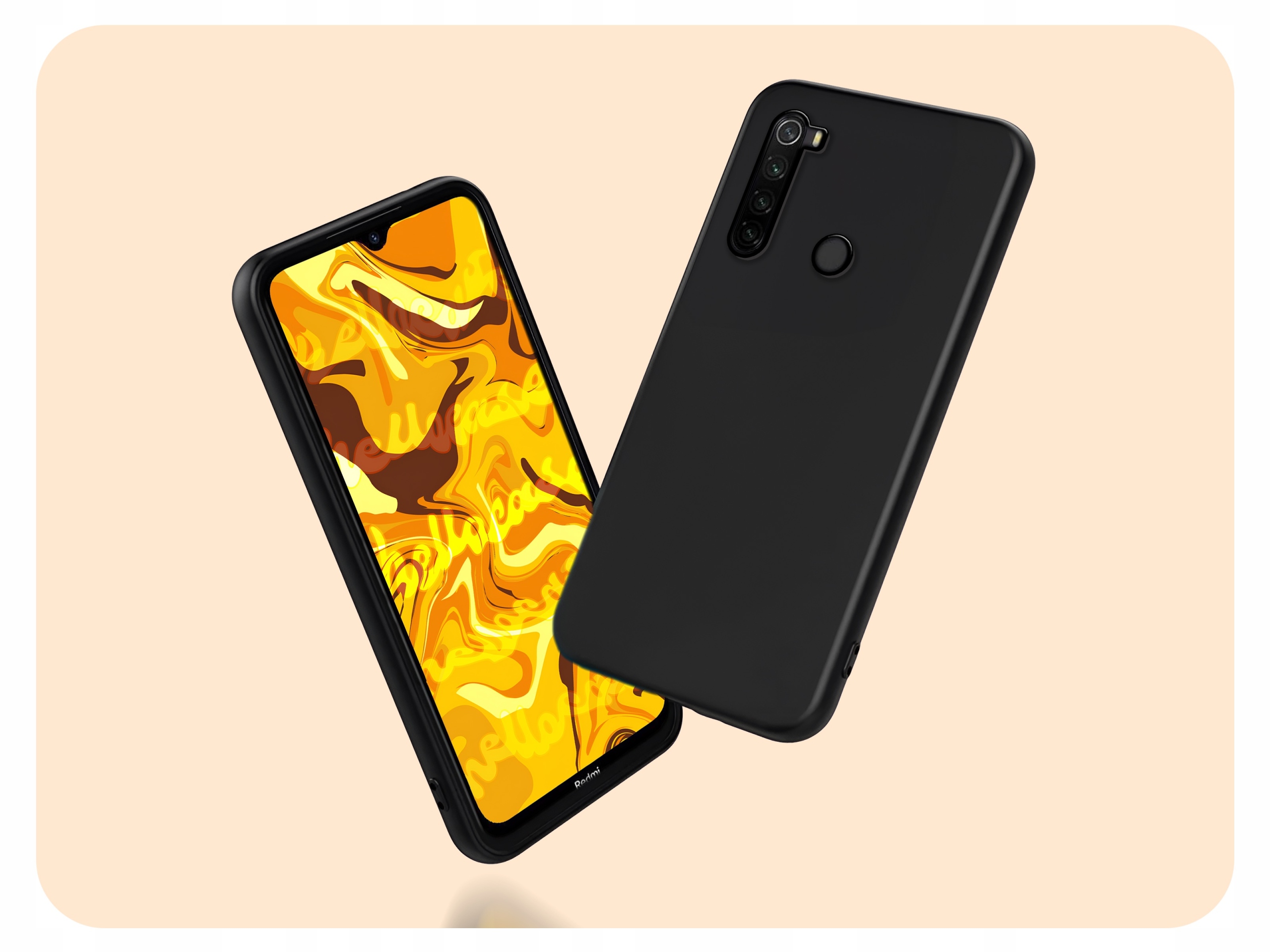 Etui do Xiaomi Redmi Note 8t (Czarne, Matowe, Obudowa Slim) + SZKŁO 9H Kod producenta FUTERAŁ OBUDOWA MATOWA0050