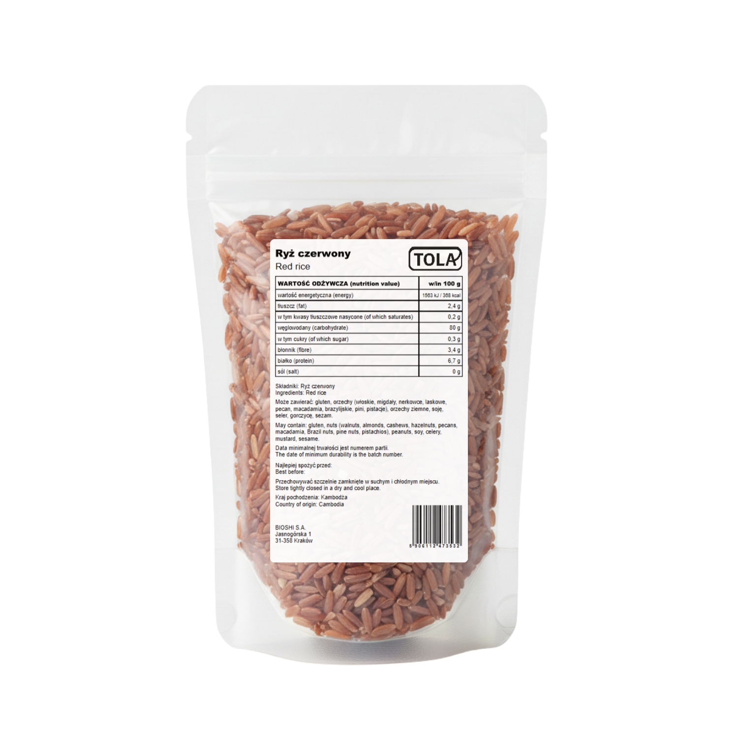 Levně Červená rýže 10 kg – přírodní, vysoká kvalita Tola