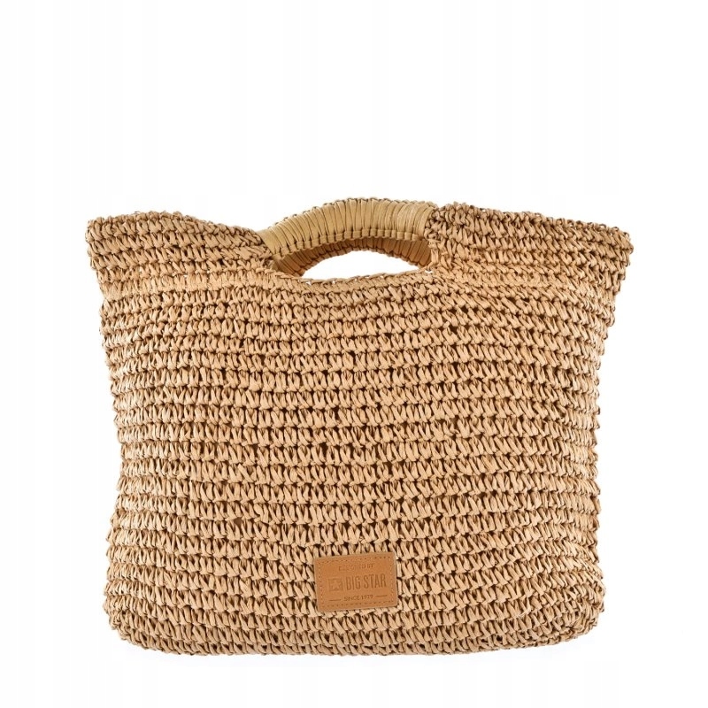 Dámská plážová kabelka big star velká pletená slámová JJ574103