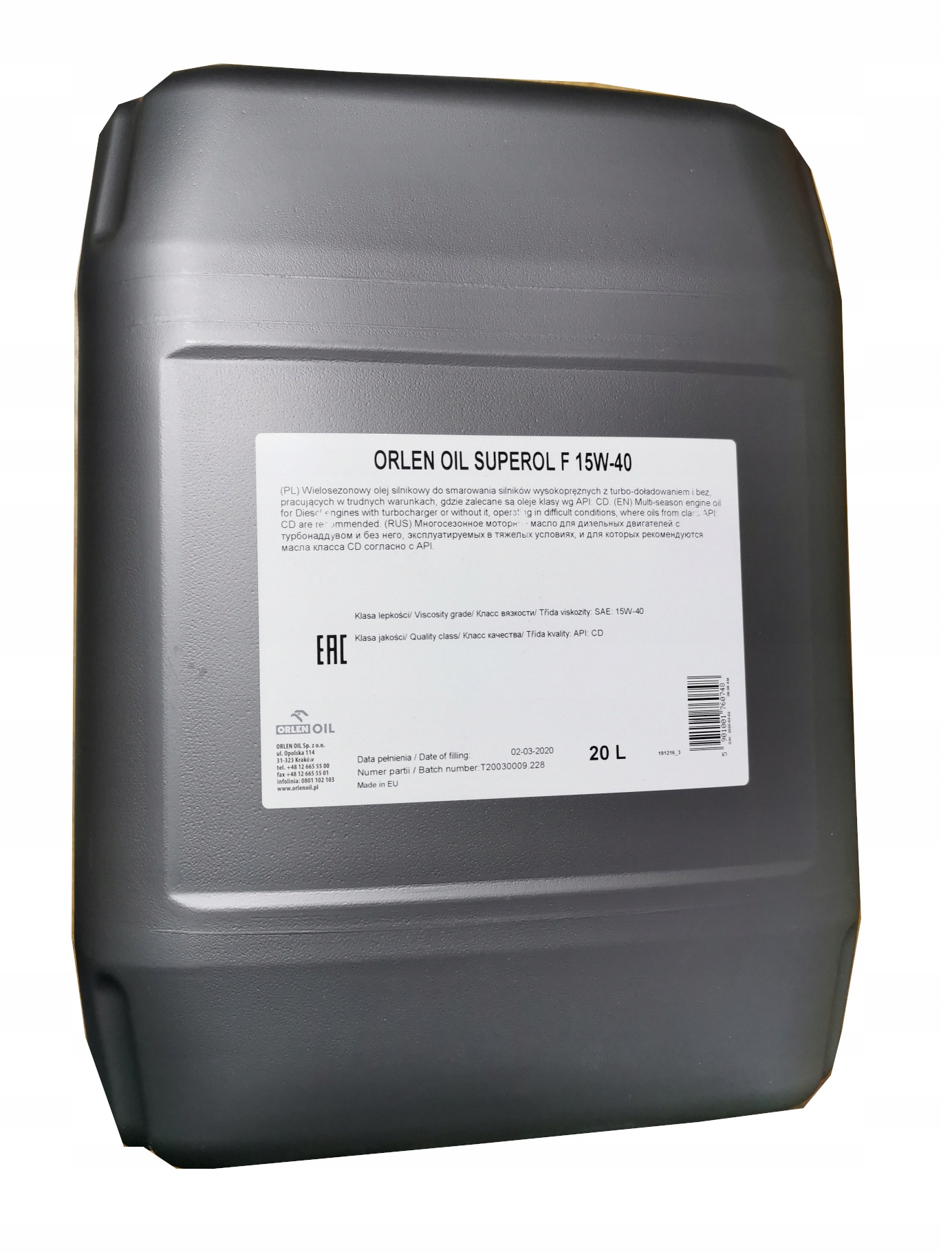 

O.oil Superol F CD 15W-40 20L