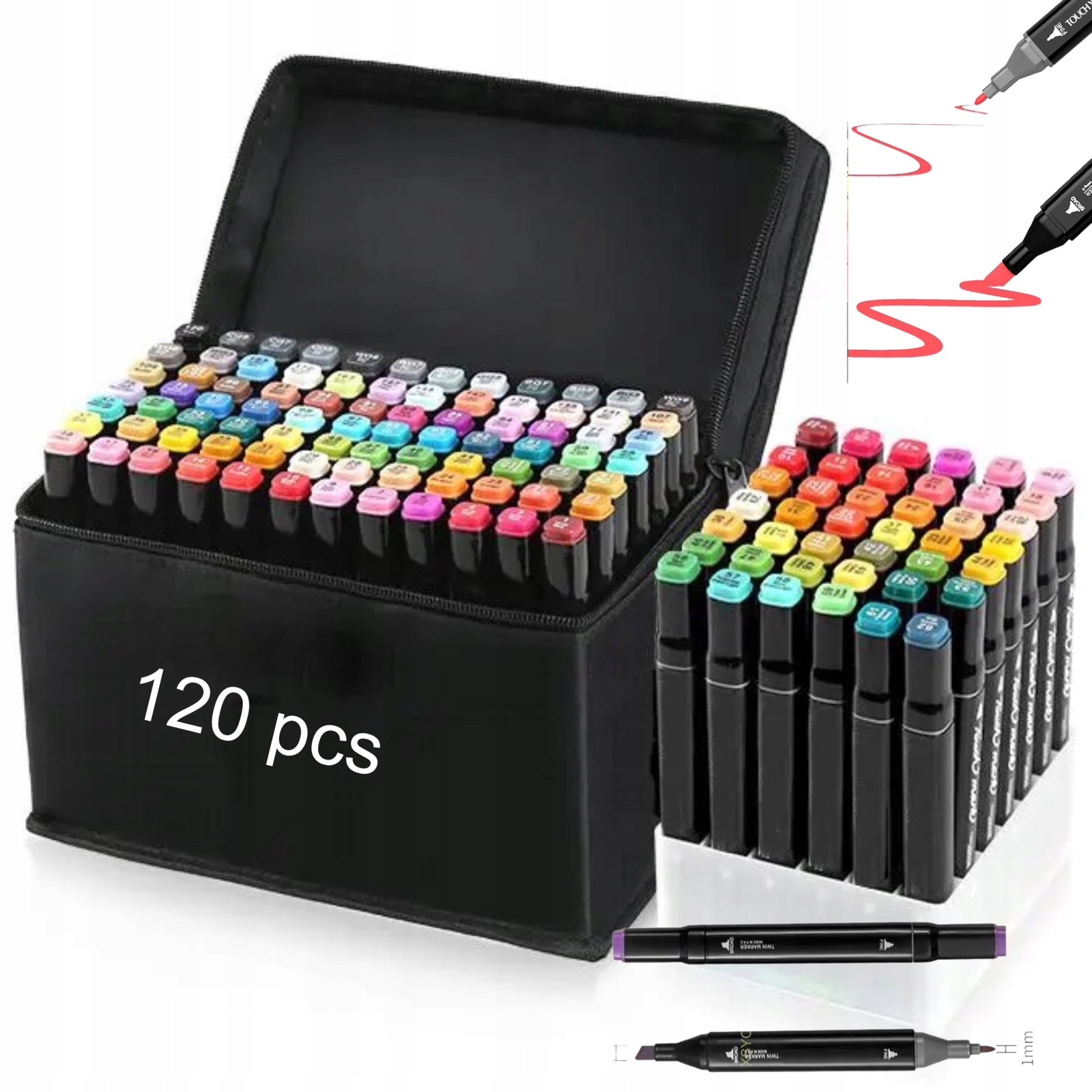 

Zestaw Markery Alkoholowe Touch Torba Etui XXL 120