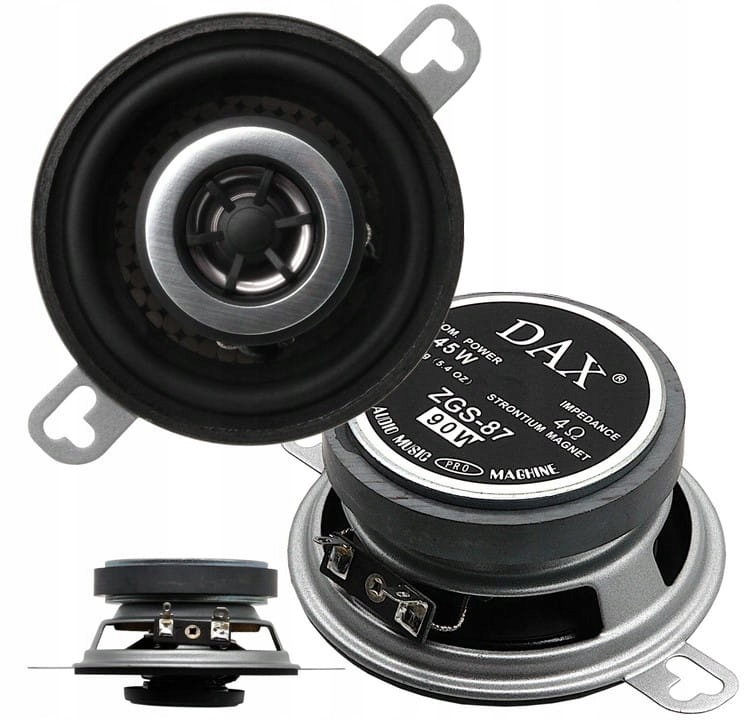 Głośniki samochodowe 87 mm 90W 4 dwudrożne, mocny dźwięk, czyste tony