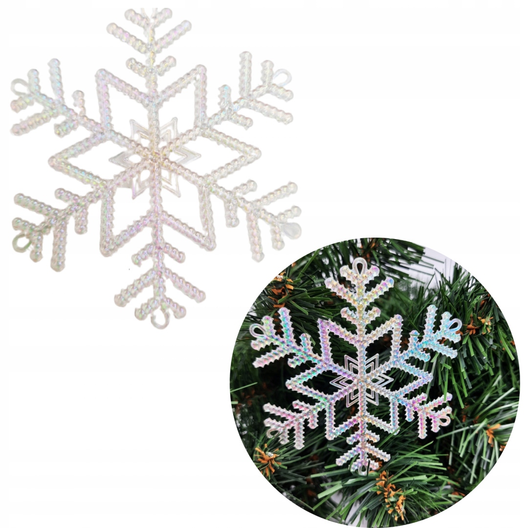 

Bombki Choinkowe Bubble Śniezynka 4szt. Tęczowe