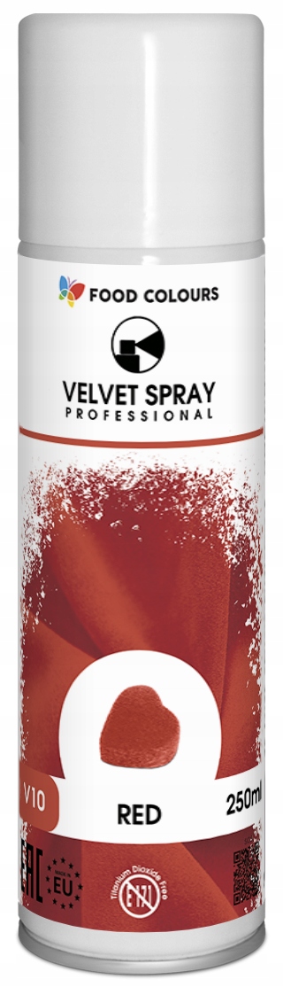 Zamsz Jadalny Spożywczy W Sprayu 250ML Czerwony Red Barwnik W Aerozolu
