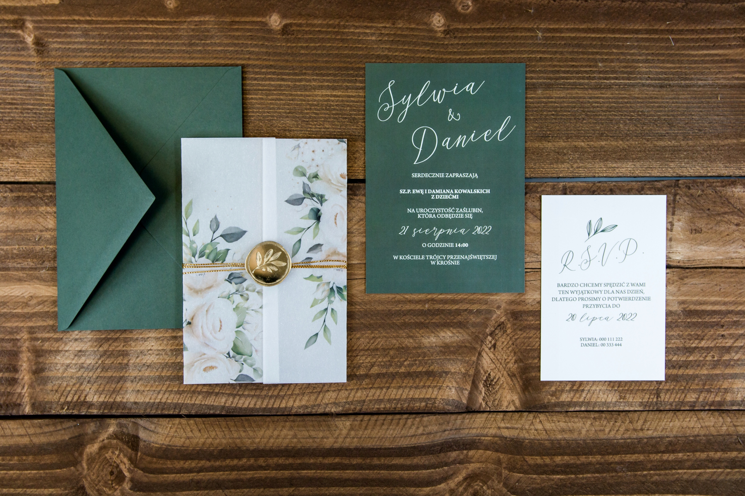 Zaproszenia Ślub Nature ZSNT9 lak kalka KOPERTA Marka InviteYou
