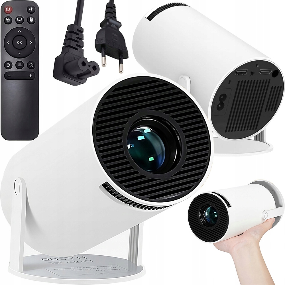 Projektor Android Tv Wifi Hd Smart Otočný Reproduktor Biely HY300 Pro