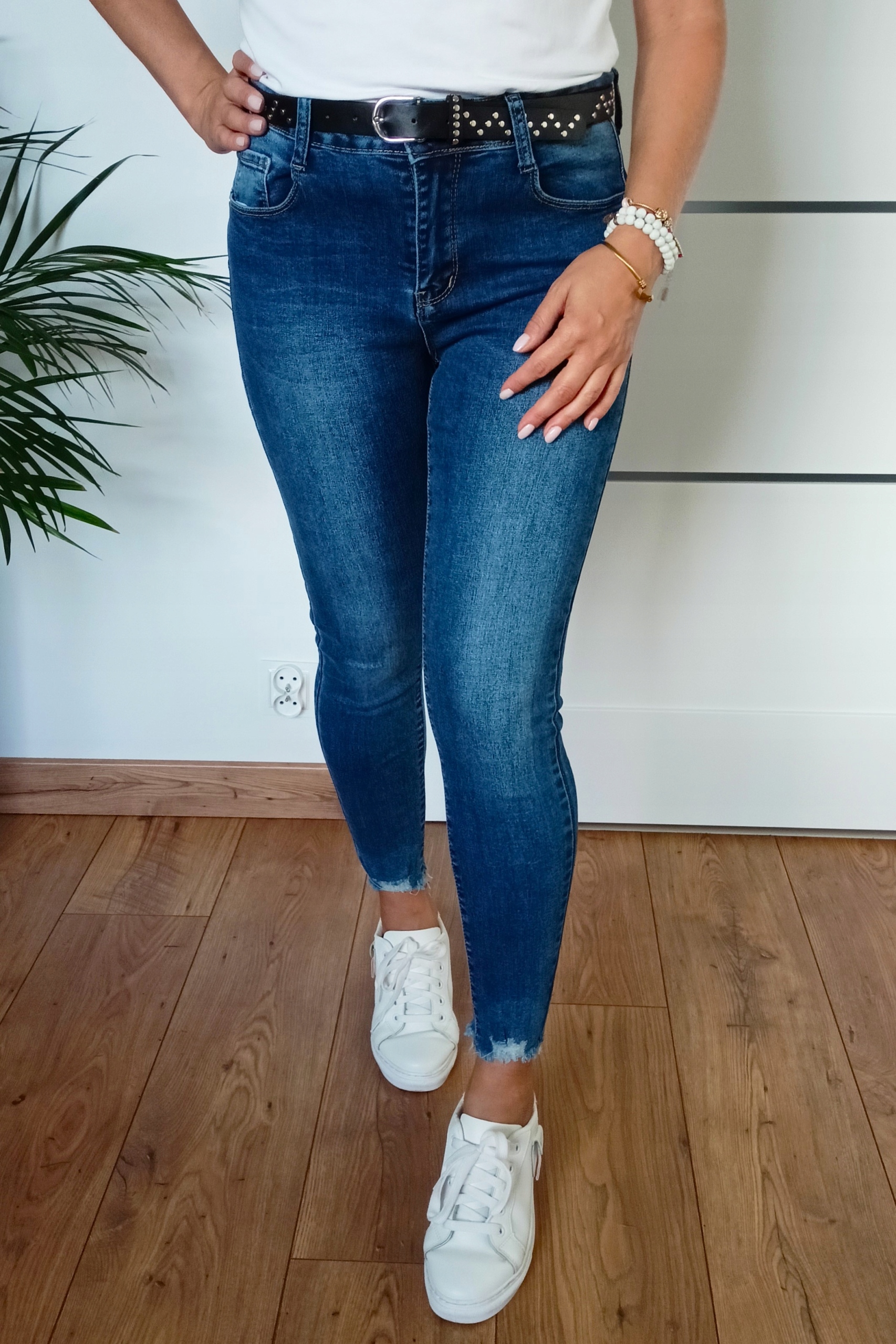 MS2 Jeansy M.SARA Push Up Z PASKIEM wyszczuplające r. 46 3XL (35, 36) Fason rurki