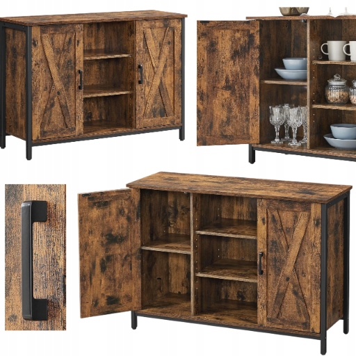 Regál Skříňka s dveřmi do kuchyně Jídelna Kredenc Rustikální Otevřené police