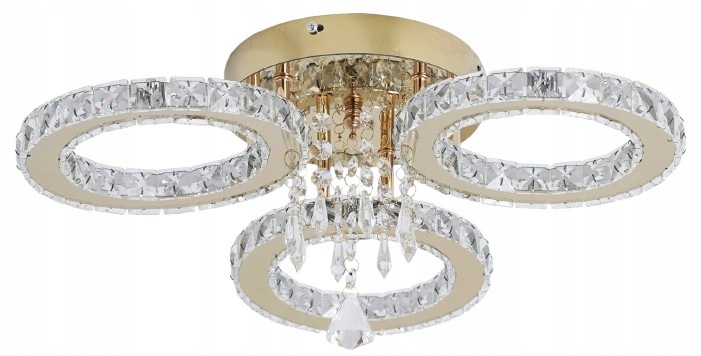 Lampa Led Sufitowa Galaxy 3 złota Barwa zmienna kryształ Plafon Led