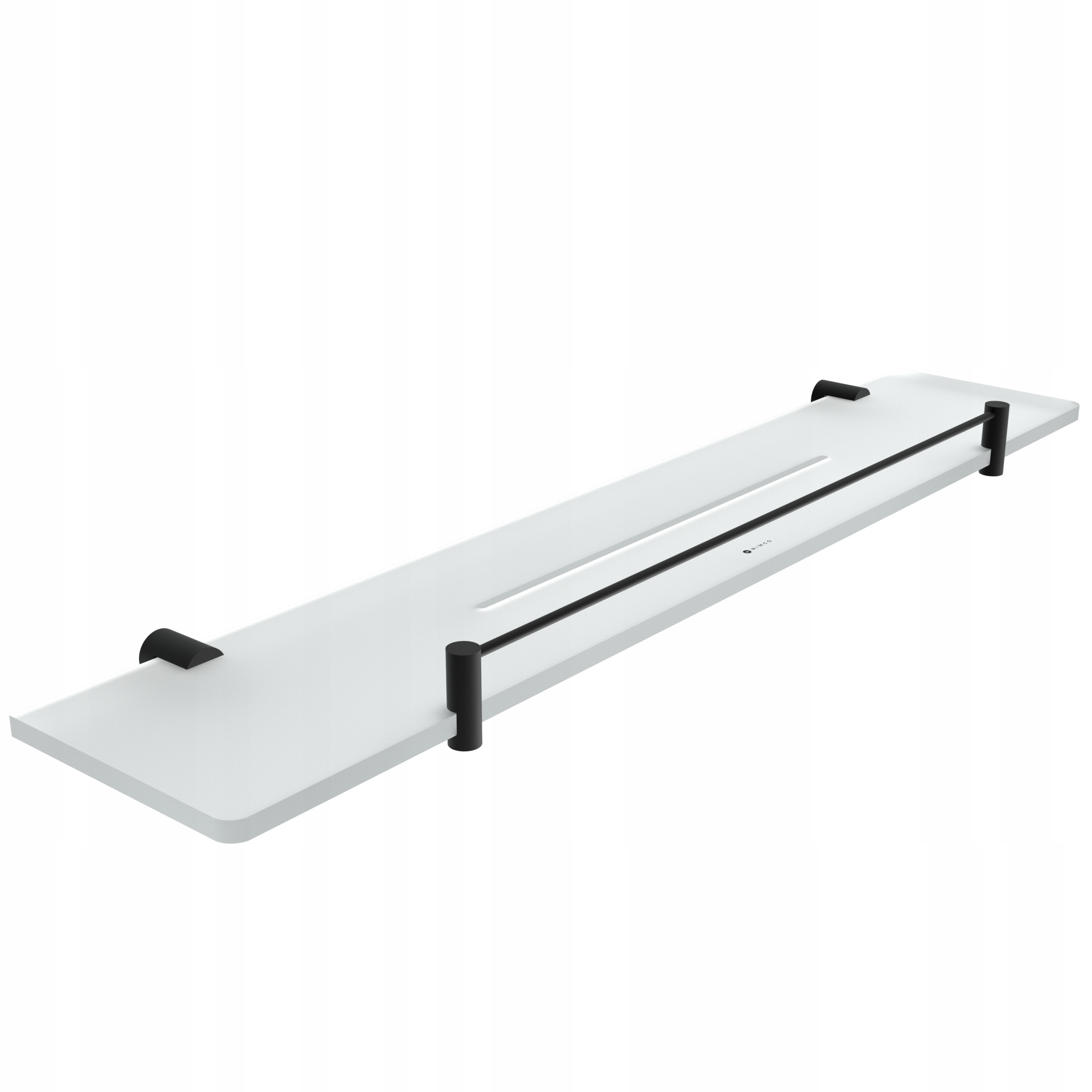 Nimco Bormo čierna polica do kúpeľne s otvormi, chróm, 60 cm Brc X460-90