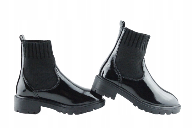 588216 BOTKI Z LAKIEROWANEJ EKOSKÓRY R.28 Płeć dziewczynki