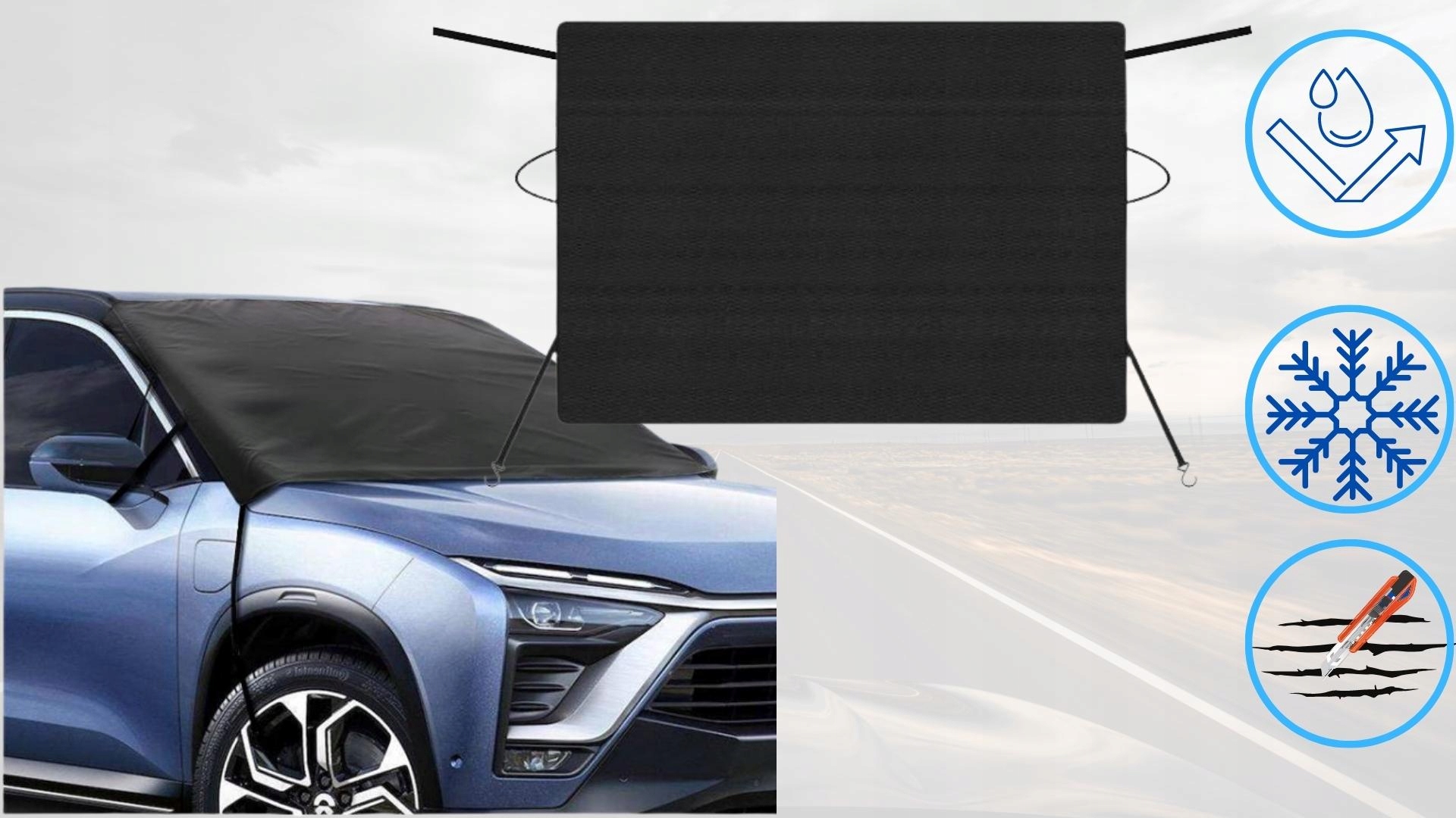 OSŁONA MATA NA SZYBĘ PRZEDNIĄ DO AUTA SAMOCHODU NA ZIMĘ PRZECIWSZRONOWA XXL Producent Wobell