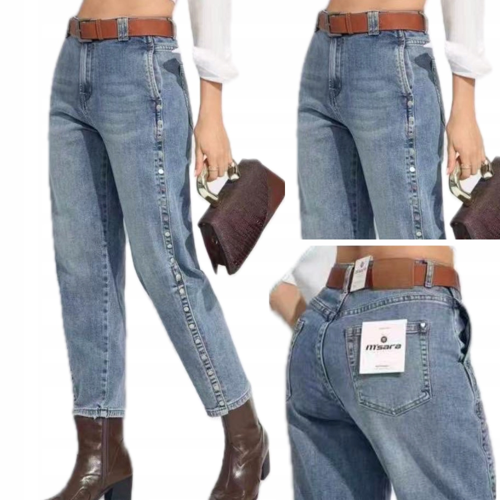 M.sara Modne Damskie Spodnie Jeansowe Baggy Balloon Kolekcja Premium 42 XL