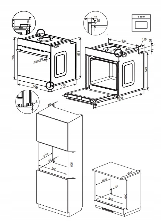 Zestaw AGD AMICA STUDIO ED37515V + OMC6274B + PI65449NSTK STUDIO Czarny Stan opakowania oryginalne