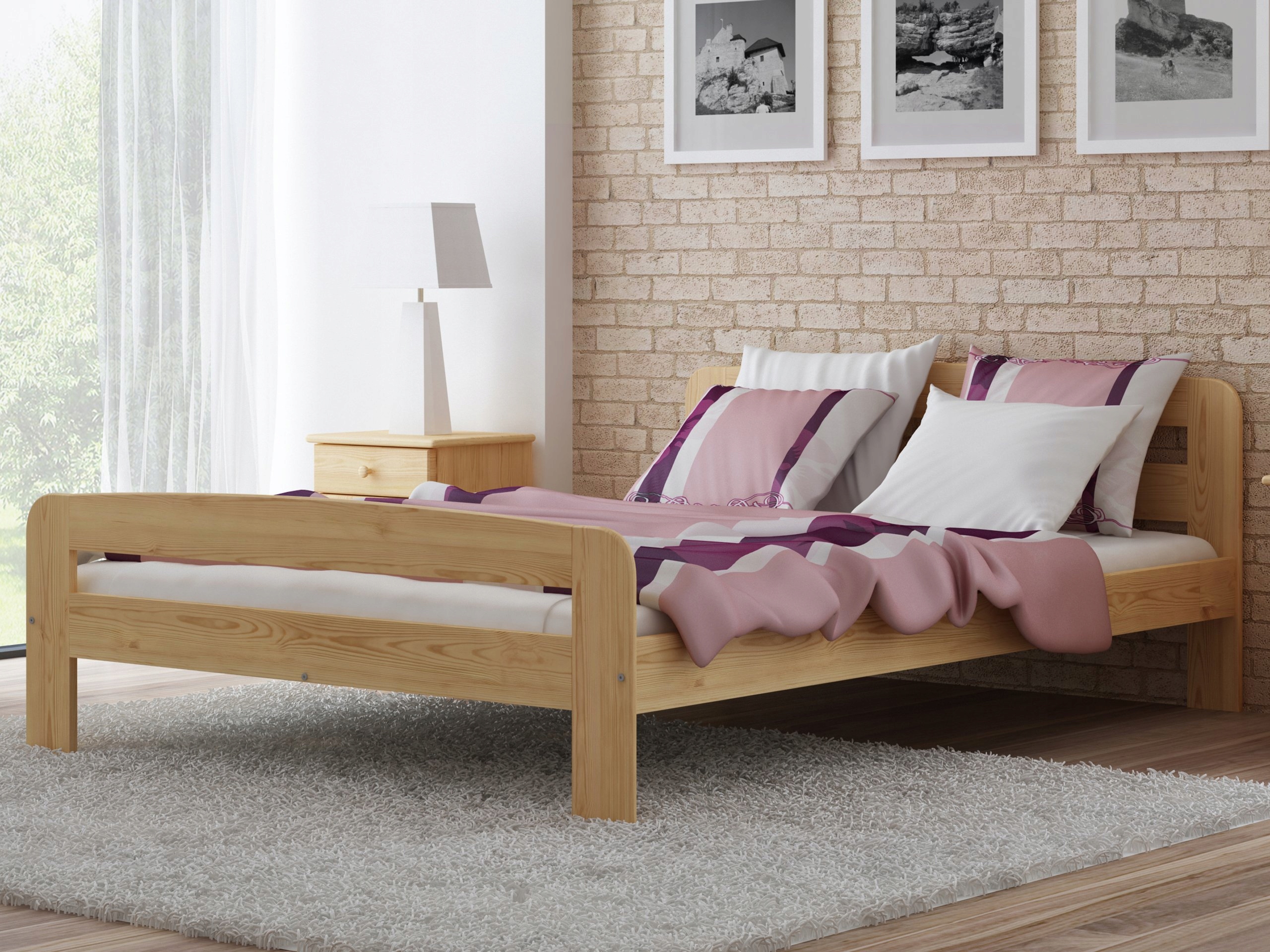 Łóżko Elma 160X200 Wysoki Zagłówek+stelaż+materac