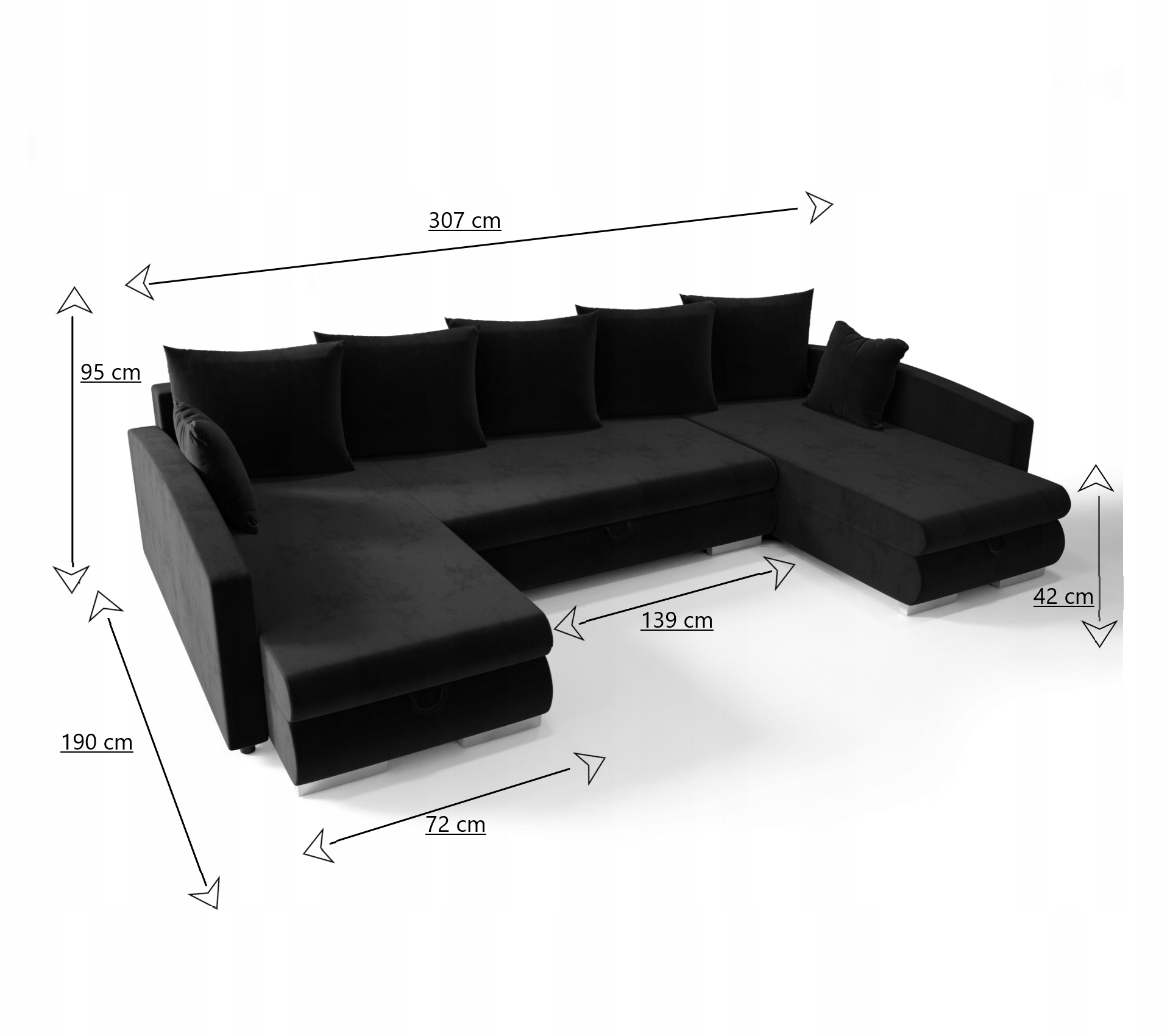 Narożnik U Wygodny Rozkładany Dubaj 305 EN Meble Marka inna