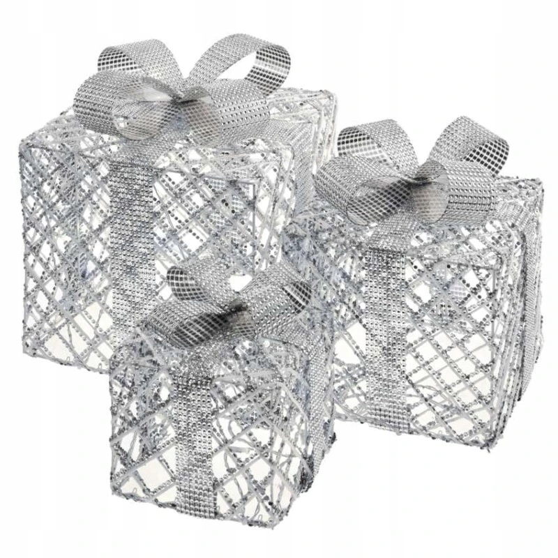 Led darčeky, 3 veľkosti, vnútorné, studená biela, časovač