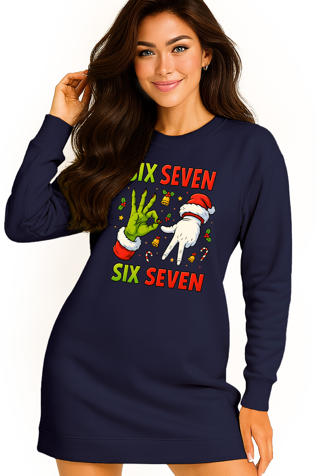 Mikina Vánoční Oversize Šaty Six Seven 67 Dárek K Vánocům XL
