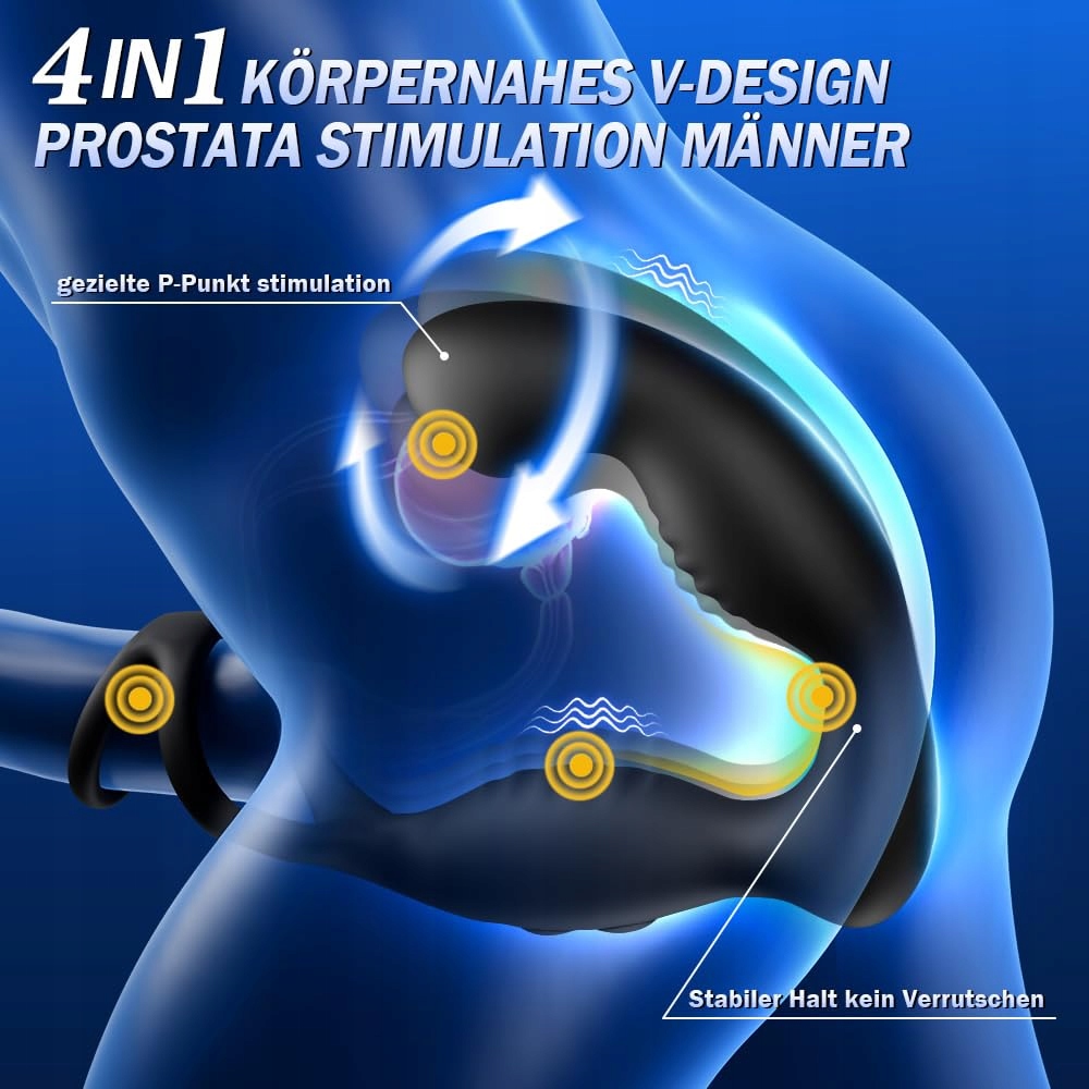 PROSTATA Stymulator 9 Trybów Rotacji i Wibracji Analplug Z Pierścieniem — miniatura 2