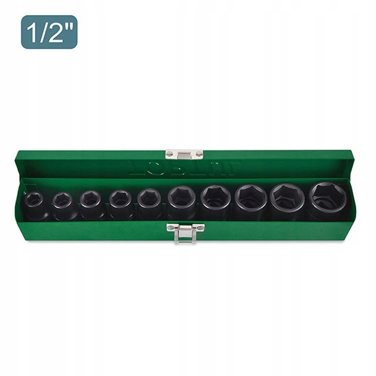 Zestaw Nasadek Udarowych 1/2" 10-24 MM 10 El 6-KĄTNY Cr-mo Toptul GDAD1001