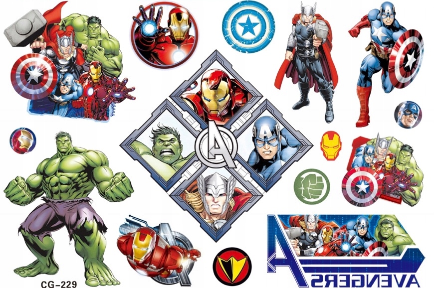 

Tatuaż zmywalny marvel Avengers Superbohaterowie