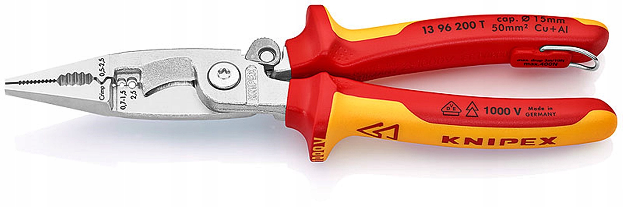 Multifunkční kleště 13 96 200T pro elektroinstalaci 6W1 1396200T Knipex
