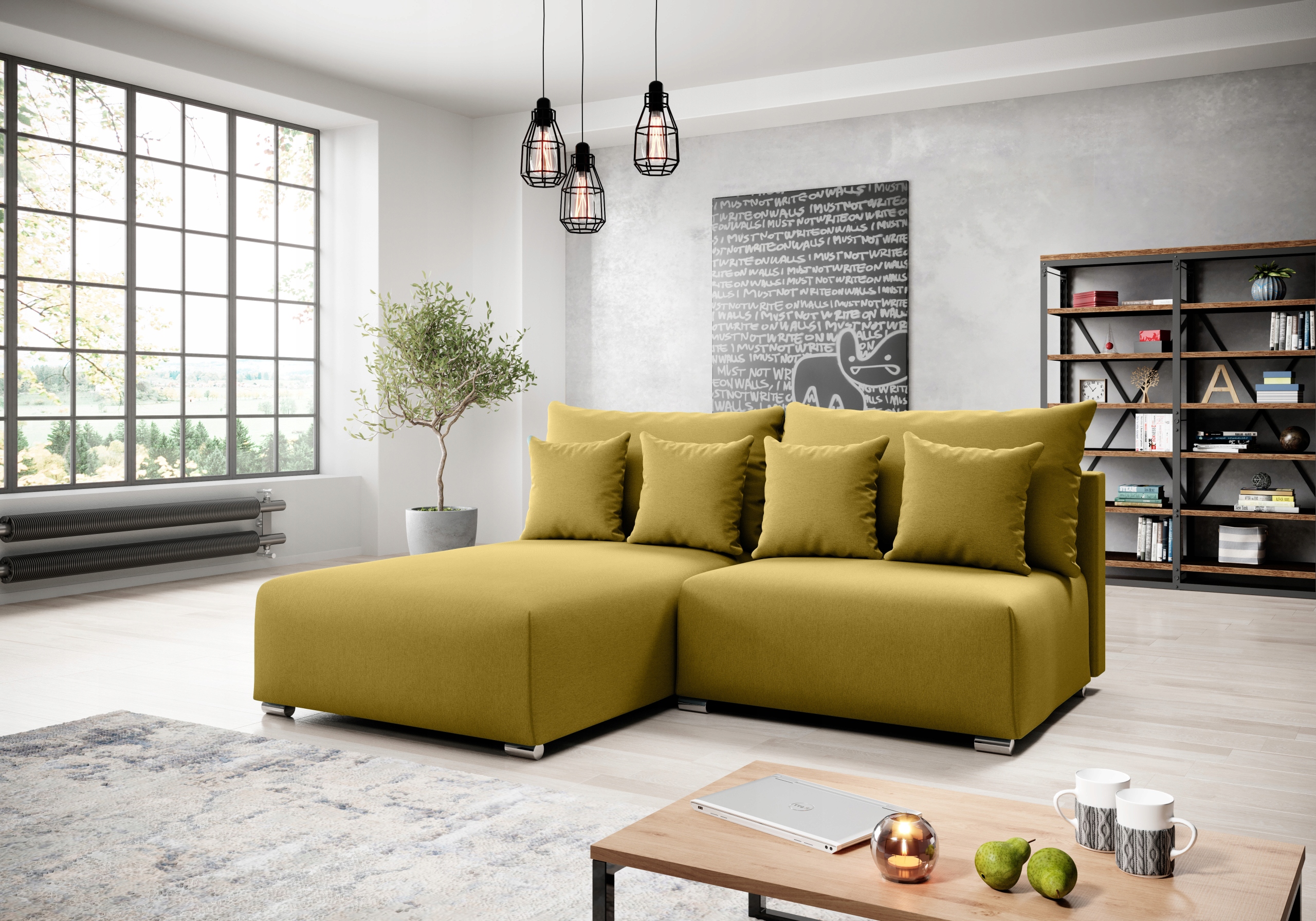 Rohová Sedací Souprava funkce spaní Rich, nádoba na povlečení