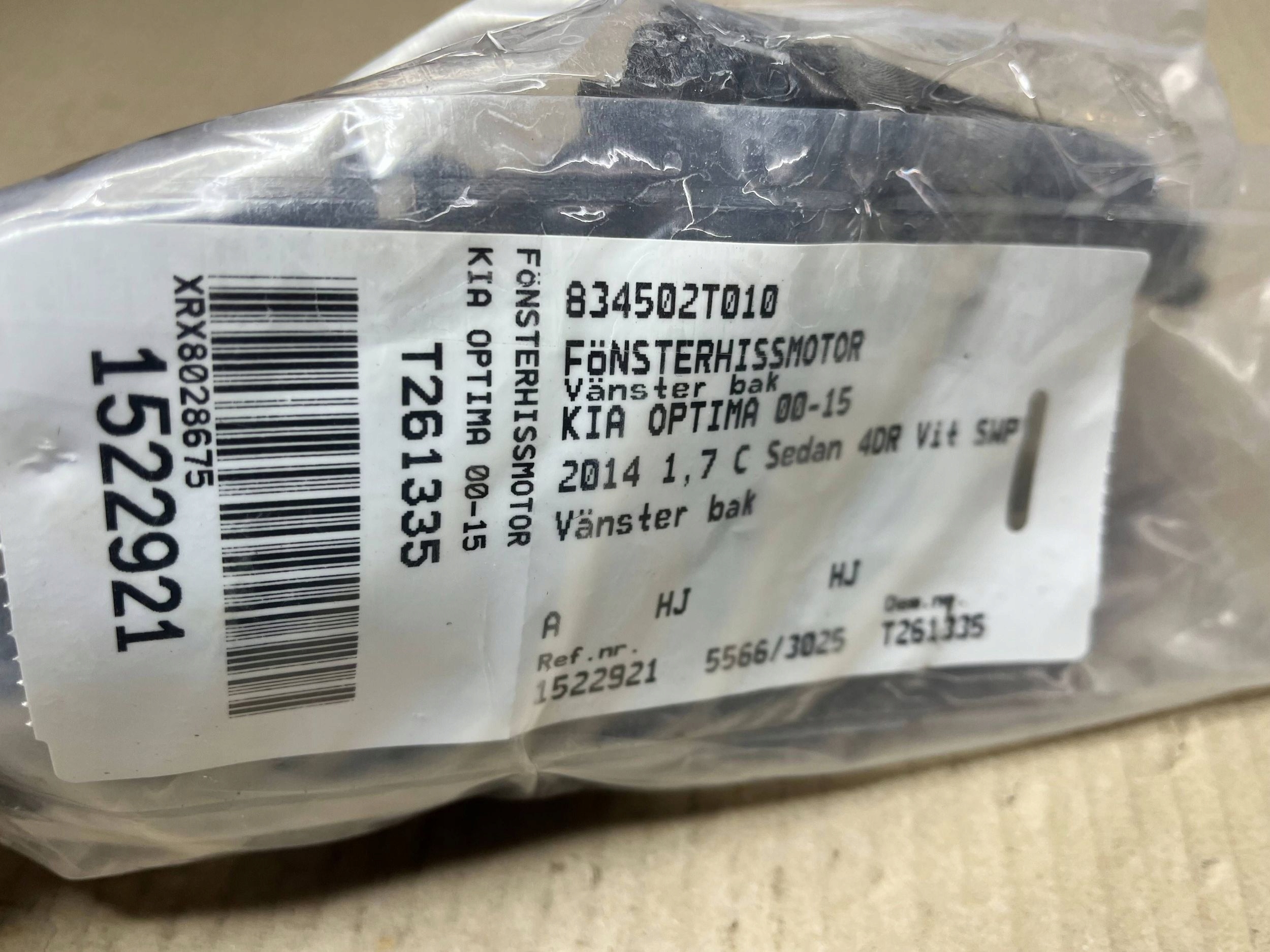 Mécanisme essuie glaces Arrière KIA Optima 834502t010