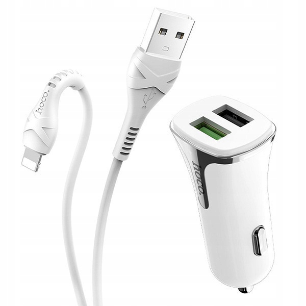 

Hoco Z31 Ładowarka Samochodowa + Kabel Lightning
