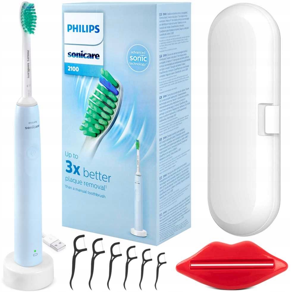 SONICKÁ KEFKA PHILIPS> SONICARE 2100 MODRÁ + BIELE PUZDRO PRÍSLUŠENSTVO