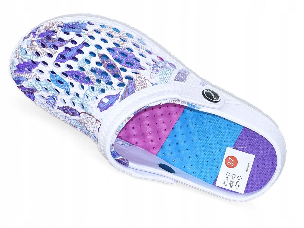KROKSY KLAPKI DAMSKIE PIANKOWE LEKKIE LACZKI EVA Kolor wielokolorowy