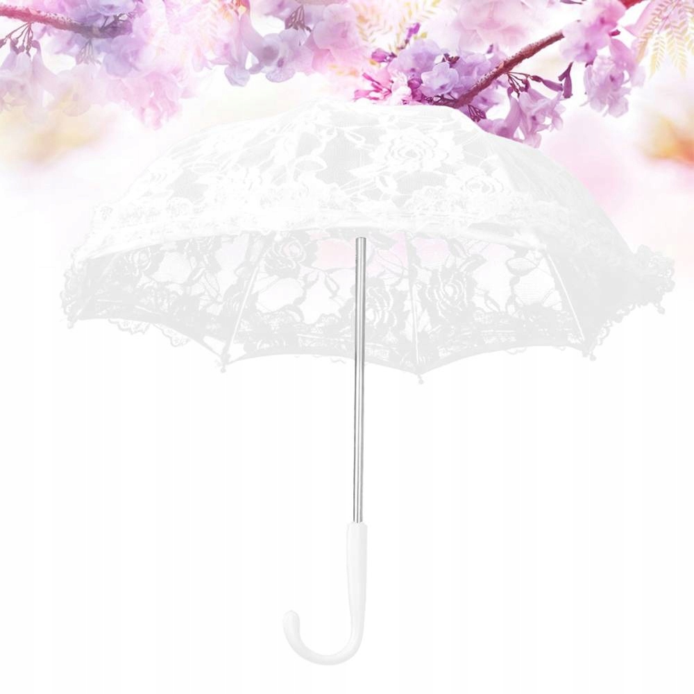 PARASOL ŚLUBNY PARASOLKA BIAŁA KORONKOWA REKWIZY Marka inna