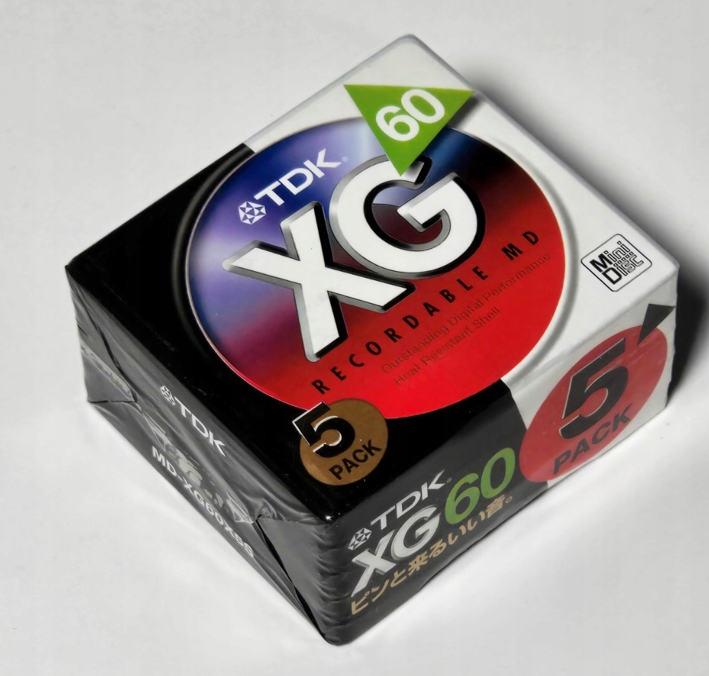Diskety Minidisc Tdk Xg 60 5 Pack 5 Ks Vyrobené V Japonsku Fólie 60 Minut