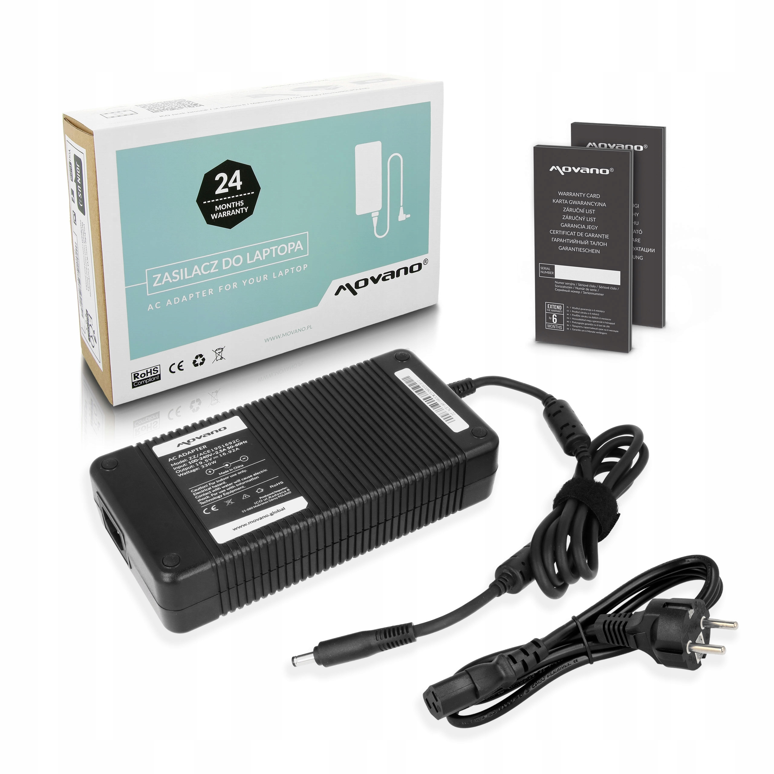 Zasilacz Movano 19.5v 16.92a (5.5x1.7) 330W do Acer