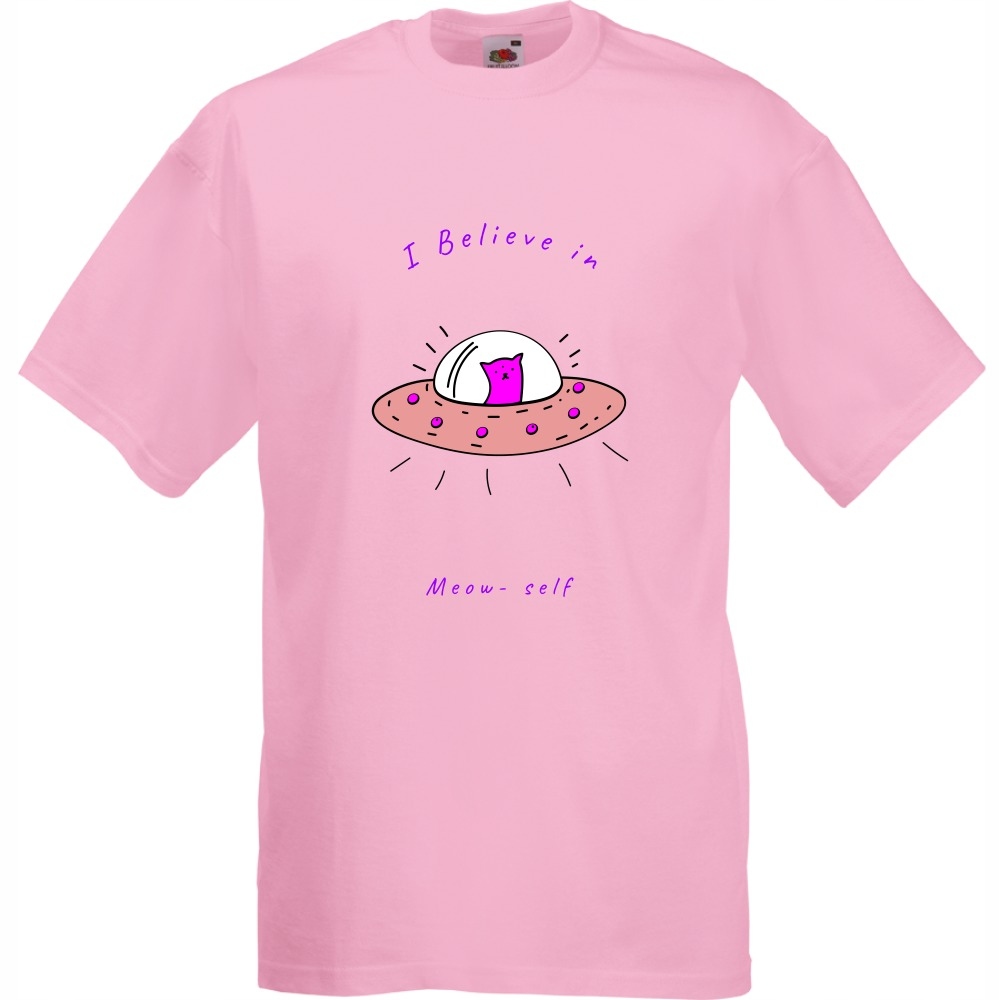 

Koszulka believe in meow-self kot ufo XXL różowa