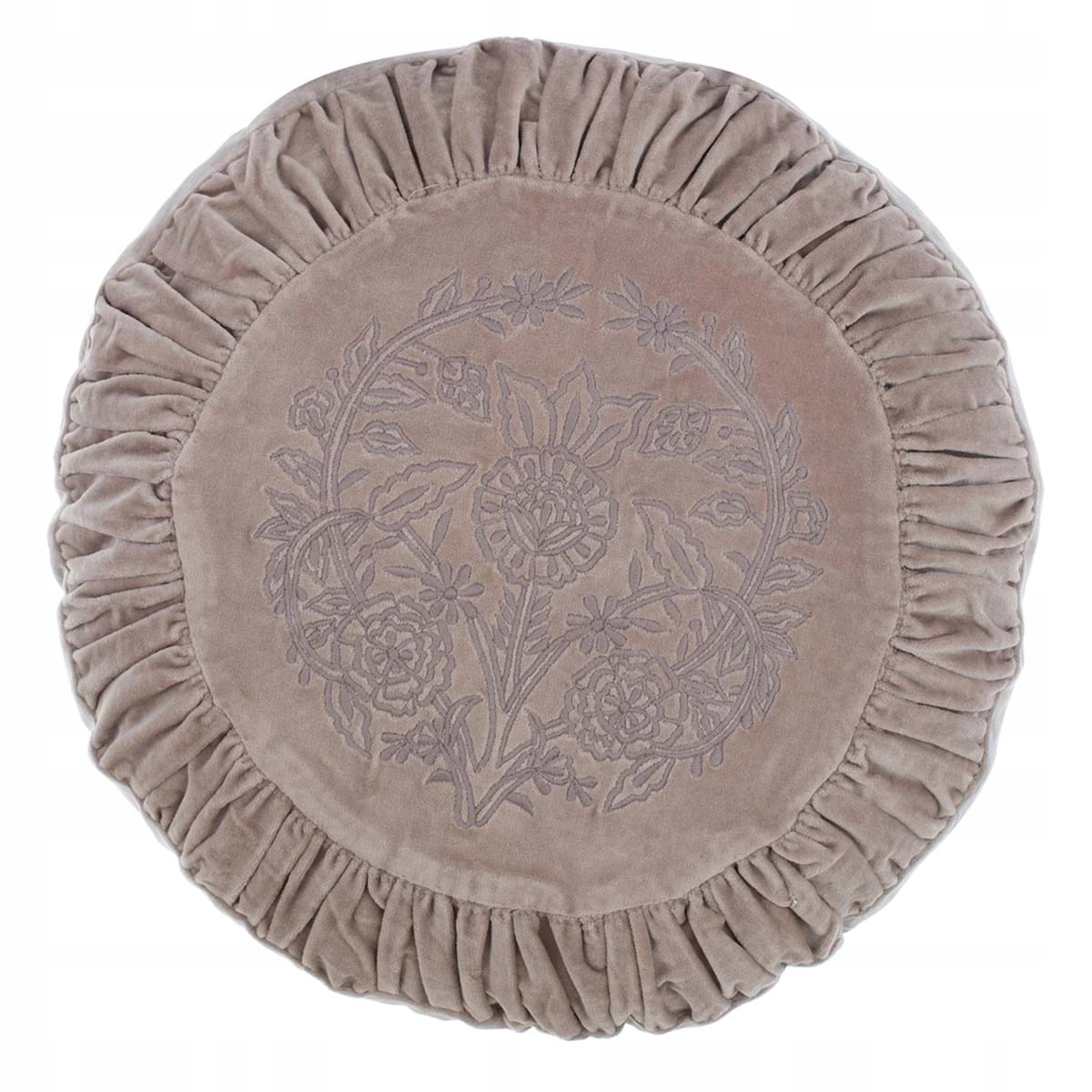 Okrúhla Vyšívaná Poduška Dentelle Beige Blanc MariClo