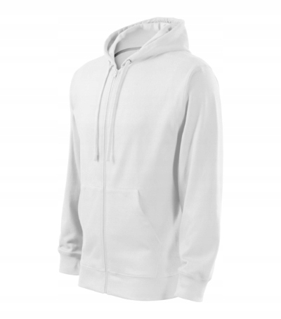 Pánská Rozepínací mikina s kapucí Bavlna Klokanka Zipper 410 bílá 3XL