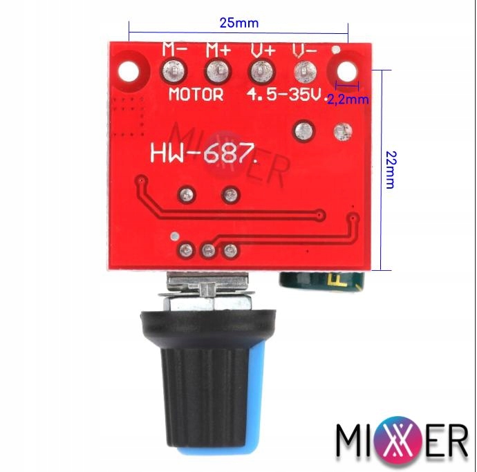 PWM Regulator Obrotów Napięcia LED DC 90W 5A 35V Waga produktu z opakowaniem jednostkowym 0.015 kg
